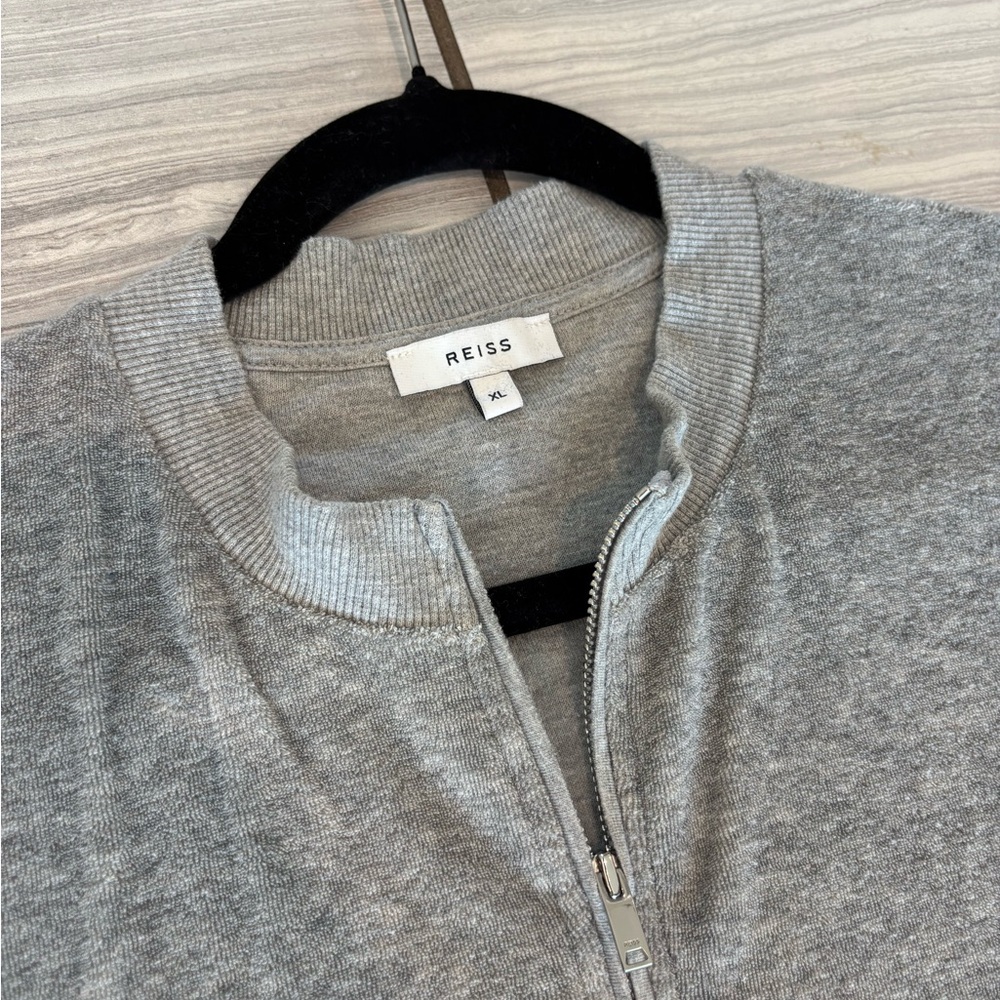Reiss Gray Men's Zip Tee - Terry